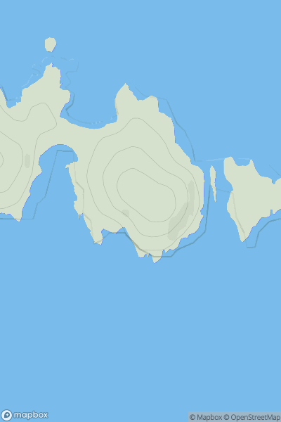 Thumbnail image for Creag Mhor [Barra to Barra Head] showing contour plot for surrounding peak